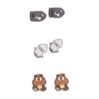 Nintendo Super Mario Bros. Enemies Metal Stud Earrings 3 Pair Set Multi-colour (js201604ntn)