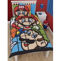 Nintendo Super Mario Retro Single Panel Duvet Cover and Pillowcase Set