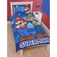 Nintendo Super Mario \'Brothers\' Single Panel Duvet Cover and Pillowcase Set