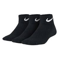 nike 3 pair pack cushion quarter sock youth blackwhite