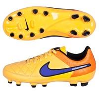 Nike Tiempo Genio Leather Firm Ground Football Boots - Kids Orange