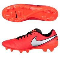 Nike Tiempo Genio II Leather Firm Ground Football Boots Red