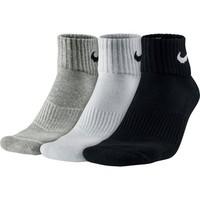 nike 3pak cushion quarter womens socks in white