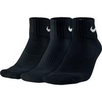 nike 3pak cushion quarter womens socks in black