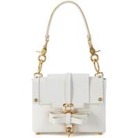 niels peeraer borsa a mano bow buckle in pelle bianca womens handbags  ...