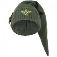 Nintendo Legend of Zelda Long Pointed Elvish Hat with Embroidered Royal Crest Logo Beanie - Olive