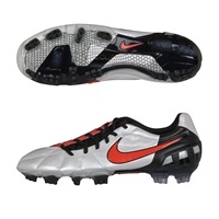 Nike T90 Laser III K-Firm Ground Football Boots - White/Challenge Red/Black