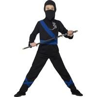 ninja assassin black and blue childrens fancy dress costume small 128c ...