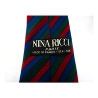 nina ricci blue green and red striped tie