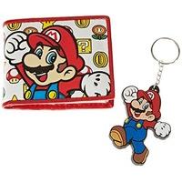 nintendo super mario bros mario wallet and character keychain giftset