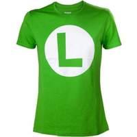 Nintendo Super Mario Bros. Big Luigi Logo Men\'s T-shirt Large Green (ts313154ntn-l)