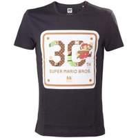 Nintendo Super Mario Bros. 30th Anniversary Backplate Men\'s T-shirt Medium Black (ts500201ntn-m)