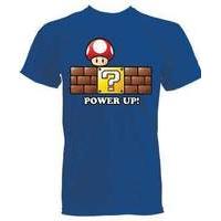 Nintendo Power Up Mens T Shirt Blue X Large