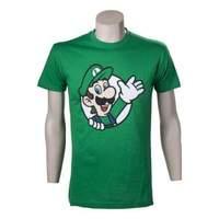 Nintendo Super Mario Bros. Luigi Waving Extra Large T-shirt Green (ts212413ntn-xl)