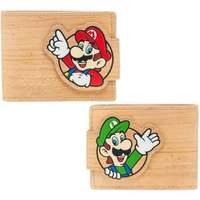 Nintendo Super Mario Bros. Mario & Luigi With Pop-lock Clip Unisex Bi-fold Wallet One Size Sandy/woodgrain (mw1734smb)