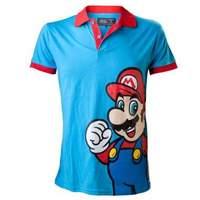 Nintendo Super Mario Bros. Mario Large Polo Shirt Blue/red (ts231115ntn-l)