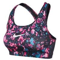 Nike Pro Classic Swoosh Microcosm Sports Bra - Womens - Racer Pink/Black/White