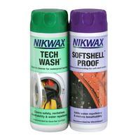 nikwax tech wash softshell proofer twin pack 300ml