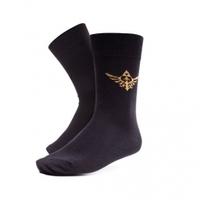 NINTENDO Legend of Zelda Crew Socks with Embroidered Royal Crest for Size 39/42, Black