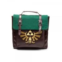 Nintendo Legend of Zelda Golden Embroidered Hylian Royal Crest Emblem with Embossed Triforce Emblem Pattern Backpack