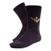 Nintendo Legend Of Zelda Crew Socks With Embroidered Royal Crest For Size 43/46 Black (cr406899ntn-43)