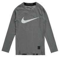 nike pro combat hypercool baselayer top long sleeve kids grey