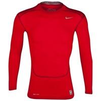 nike pro combat core base layer top long sleeve red