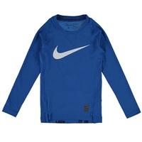 Nike Pro Combat Hypercool Baselayer Top - Long Sleeve - Kids Royal Blue