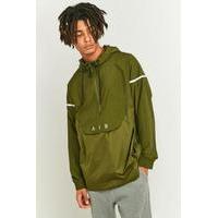 nike green nylon hybrid pop over hoodie jacket green