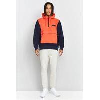 Nike SB Everett Repel Max Orange and Obsidian Pullover Anorak Jacket, NAVY