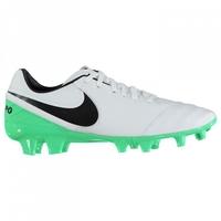 nike tiempo rio fg mens football boots white green