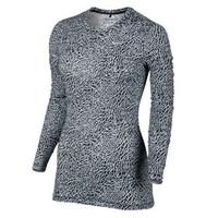 Nike Ladies Printed Baselayer Crew Neck Top