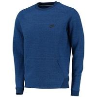 nike tech fleece 1mm crew sweater royal blue blue