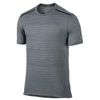 nike dri fit cool tailwind stripe top lt grey grey