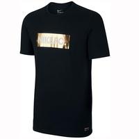 nike fc foil t shirt blackgold foilblack black