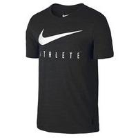 nike dri blend swoosh athlete tee mens black heatherwhite