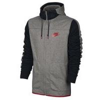 Nike Sportswear Full Zip Hoodie - Mens - Dark Grey Heather/Black/University Red