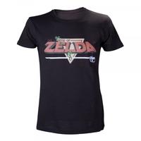 NINTENDO Legend of Zelda Classic Retro Pixelated Logo Medium T-Shirt, Black