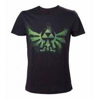 Nintendo Legend of Zelda Distress Green Royal Crest Medium T-Shirt