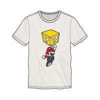 Nintendo Super Mario Bros. Mario Breaking Block Mens X-Large White T-Shirt