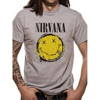 Nirvana - Smiley Splat Men\'s Medium T-Shirt - Grey