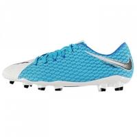 Nike Hypervenom III 3 Phelon FG Mens Football Boots (White-Blue)
