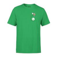 Nintendo Super Mario Luigi Pocket Print Men\'s Green T-Shirt - S