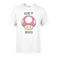 Nintendo Super Mario Get Big Mushroom Men\'s White T-Shirt - M