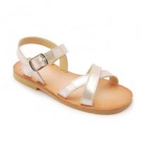 Nice II, Gold Metallic Girls Buckle Sandals