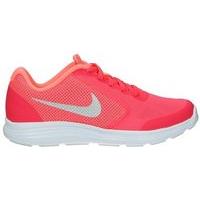 Nike Revolution 3 GS Running Shoes - Girls - Racer Pink/White/Lava Glow
