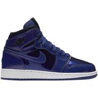 Nike Air Jordan 1 Retro High BG girls\'s Children\'s Shoes (High-top Trainers) in Blue