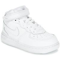 Nike AIR FORCE 1 MID TODDLER boys\'s Children\'s Shoes (High-top Trainers) in white