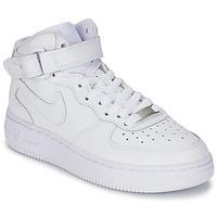 Nike AIR FORCE 1 MID boys\'s Children\'s Shoes (Trainers) in white