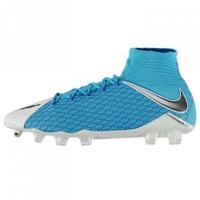 Nike Hypervenom III 3 Phatal Dynamic Fit FG Mens Football Boots (White-Blue)